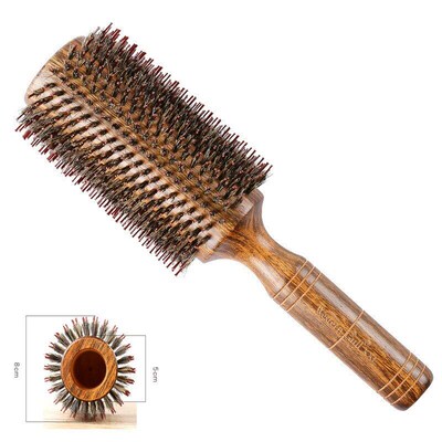 1pc Professional Salon Hair Brush Round Boar Bristle Hair Co