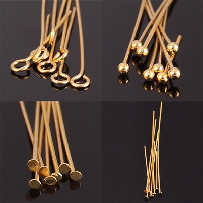 100pcs 316L Stainless Steel Head pins Eye Pins Findings For