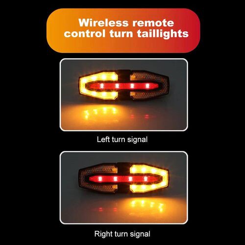 Bike Taillight with Turn Signals M Bike Anti-Theft Alarm LED