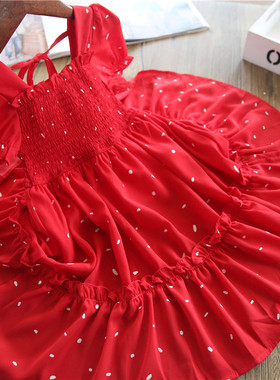 3-8 Year Girls Princess Dress For Kids Summer Fairy Puff Sho