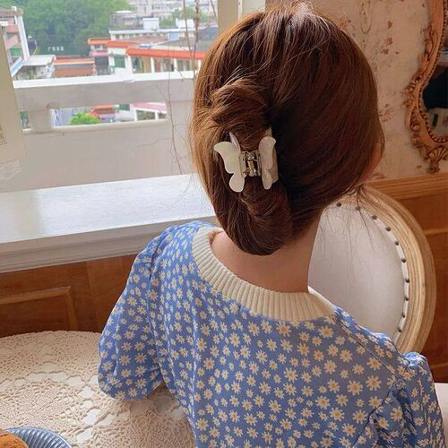 Women High Quality Acetate Colorful Butterfly Hair Claws Ele
