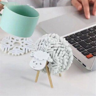 Wool Felt Drink Coasters Sheep-themed Felt Coasters Set for