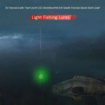3Pcs Underwater Fishing Light Eye Shape Flashing Light Bait