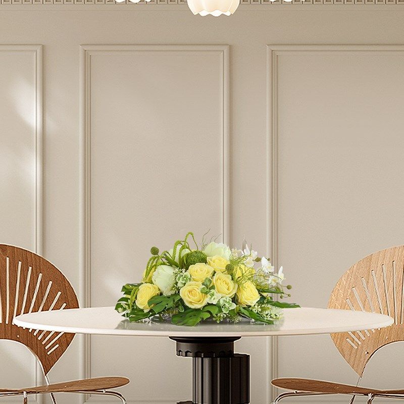 大圆桌红色餐桌花酒店餐桌转盘中间摆花餐桌圆形仿真台花装饰假花,家居饰品,餐桌花艺,淘宝优惠券,粉丝福利购,淘宝优惠卷