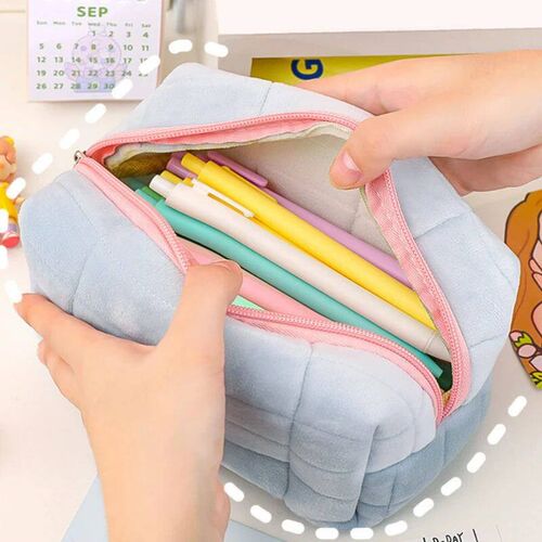 Soft Fur Makeup Bag Large Girls Cosmetic Case Women Zipper T
