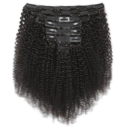 Female Afro Kinky Curly Clip In Human Hair Lace Clam 1b