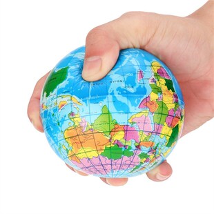 2PCS Relief Stress Jumbo World Ball Map Globe Palm Atlas