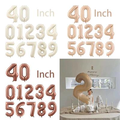 18/40Inch Cream Big Number Balloon Love Foil Helium Balloons