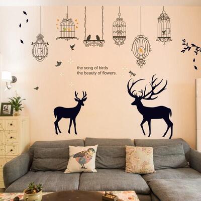 Living room sofa backdrop decorative wall stickers wall li
