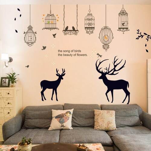 Living room sofa backdrop decorative wall stickers wall li