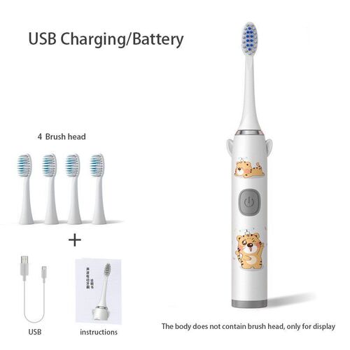 Timer Sonic Electric Toothbrush Cartoon Pattern for Kids wit