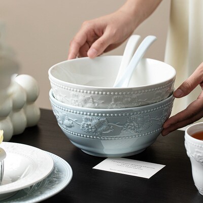 Tableware Classical Light Luxury Relief Bowl and Plate House