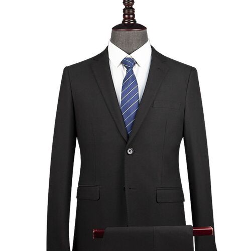 Mens Black Suit Two-piece Grooms Slim-fit Suit Best Mans