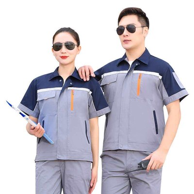 Summer Polyester Cotton Reflective Labor Protection Work Clo