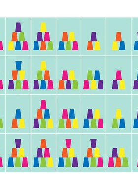 Stacking Cup Game With Card Kids Educational Montessori Toys