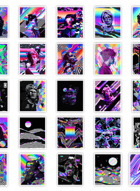 50PCS Dreamy Cool Stickers Aesthetic DIY Decorative Laptop P