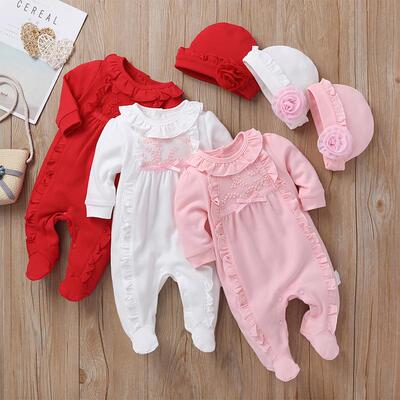 Childrens Cute Baby Jumpsuit Female Baby Wrap Fart Clothes