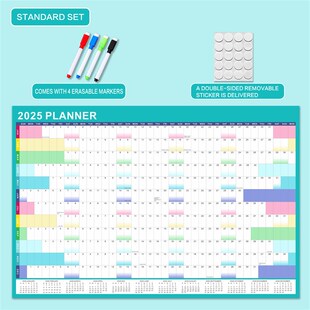 2025 Annual English Planner Wall Calendar Morandi Color Graf