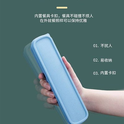 Chopsticks spoon set for office workers portable cutlery box