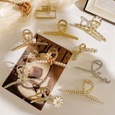 发夹Hot Sale Solid Color Claw Clip Large Barrette Crab Hair