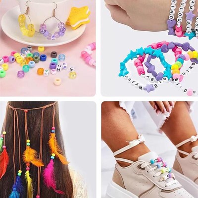 Pony Beads Diy Bracelet Making Kit For Girls Craft Gift Set