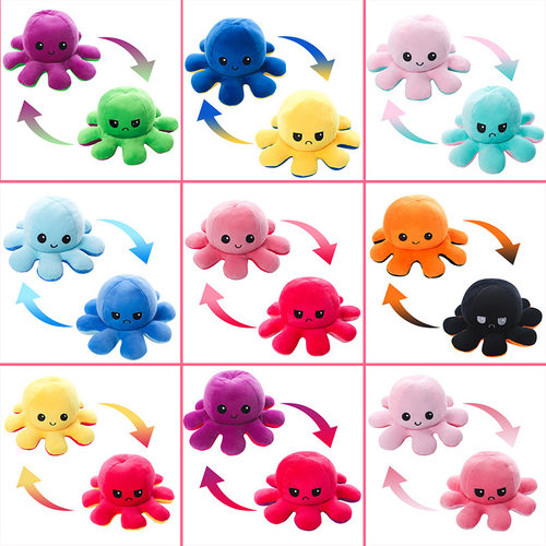 1pcs Reversible Octopus Plushie Fidget toy Flip Plush Toys