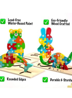 Montessori Wooden Toddler Puzzles for Kids Montessori Toys f