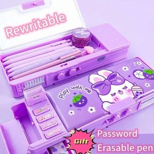 Girls Password Lock High-tech Pencil Case Multifunctional St