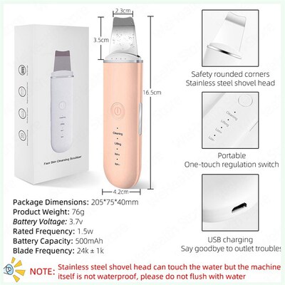 Skin Ultrasonic Scrubber Deep Face Cleaning Machine Peeling