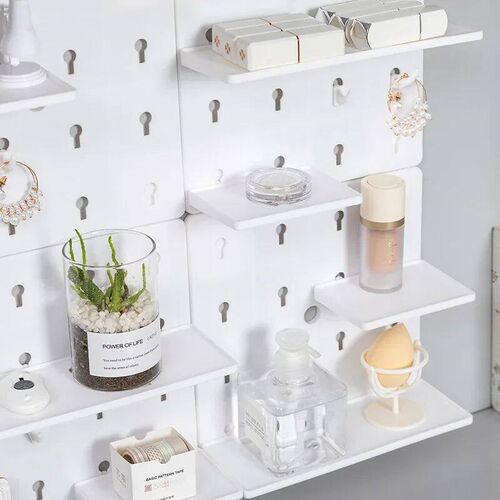 Punch-free Plastic Hole Board Wall Shelf Organizer Without D