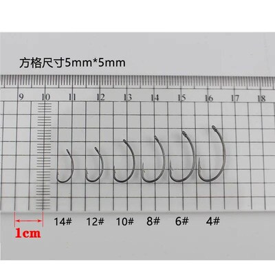 50pcs Eyed Humpback Hook Circle Curved Handle Barbed Luya Fi