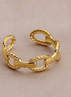 Personalized adjustable stainless steel opening ring simple