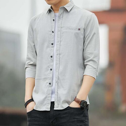 Cotton Cropped Sleeve Shirt Mens Summer New Comfortable Bre