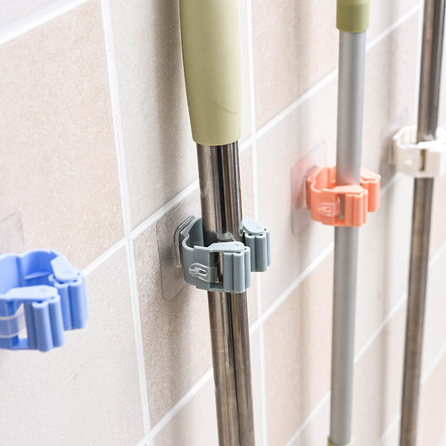Adhesive Multi-Purpose Hooks Wall Mounted Mop Organizer Hold