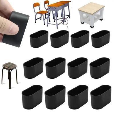 16/8/4pcs Rubber Chair Leg Cap Oval Covers Furniture Table F