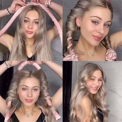 Heatless Curling Rod Headband For No Heat Silk Curls Ribbon