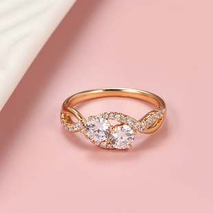 18k Rose Gold Fashion Fiower  Wedding Ring for Women 1 Carat