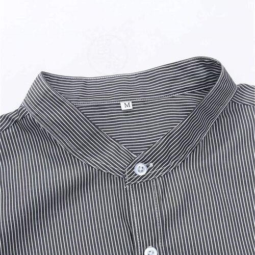 -Ou Code Summer New Yamama Pinstripe Stand Collar Business C