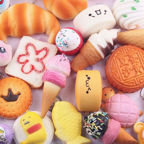 NEW 10pcs Squishies Toy Medium Mini Soft Bread Toys Key Bana