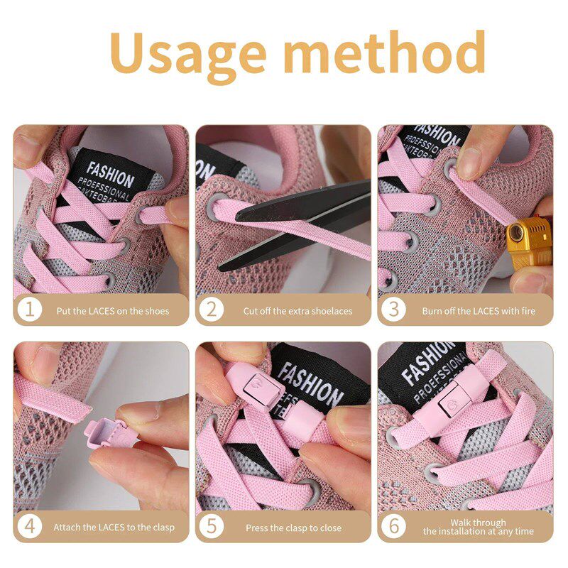 New Without Ties Elastic Laces No Tie Shoe Laces Press Lock - 实物图