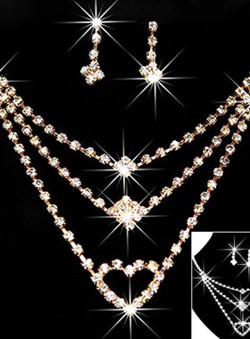 2023 New Fashion Womens Wedding Bride Love Heart Multilayer