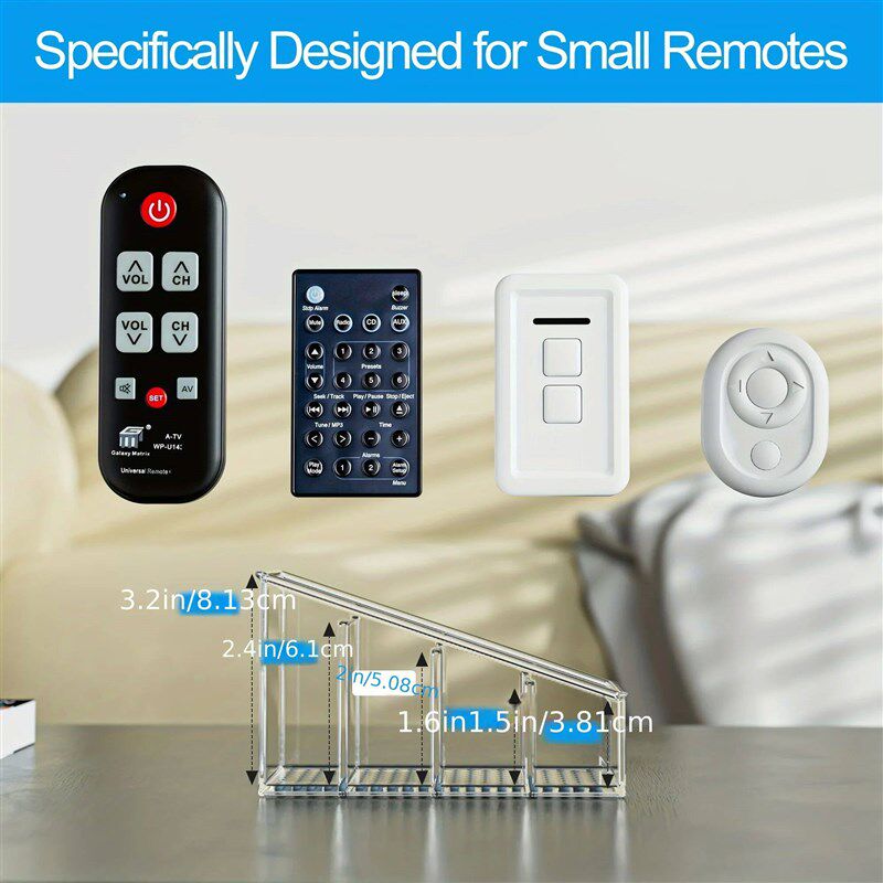 Clear Plasti Remote Control Holder and Desk Organizer with 4