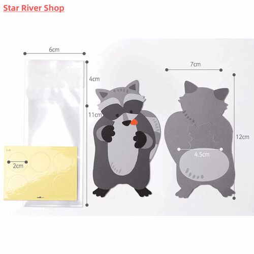 10pcs Cute Animal Bear Koala Rabbit Baking Candy Packaging B