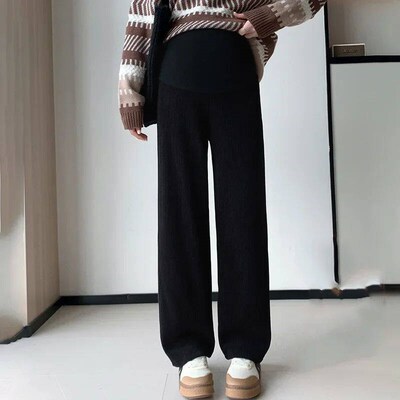 Spring Autumn Fashion Maternity Straight Pants Wide Leg Loos