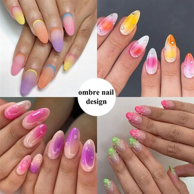 50Pcs Square Nail Art Sponges + Grab Pen Set Gradient Nail B