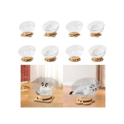 Space Capsule Cat Bed Indoor Cats Sleeping Cleaning Wooden