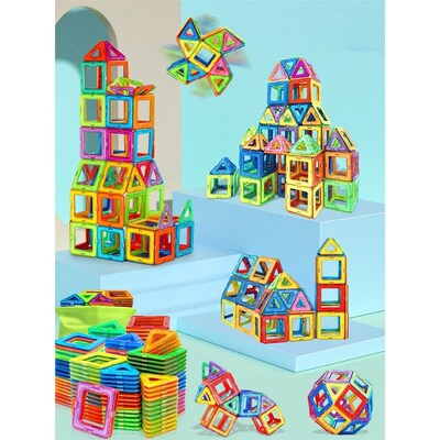 Magnetic Building Blocks DIY Magnets Toys medium size STEM T