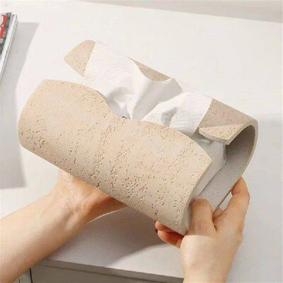 Ahunderjiaz-Retro Pure Natural Stone Tissue Box, Household