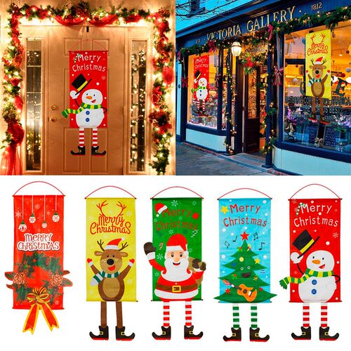 Christmas Door Hanging Banner Faceless Doll Merry Christmas