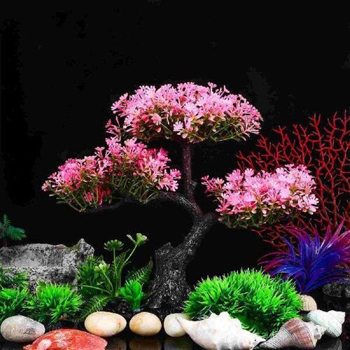 Artificial Plants Decor Indoor and Water Set Turtle Tank